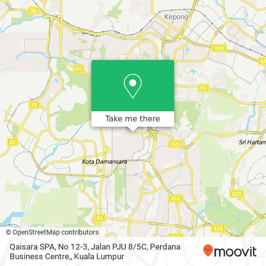 Peta Qaisara SPA, No 12-3, Jalan PJU 8 / 5C, Perdana Business Centre,