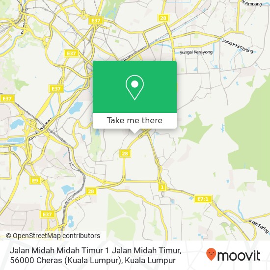 Peta Jalan Midah Midah Timur 1 Jalan Midah Timur, 56000 Cheras (Kuala Lumpur)