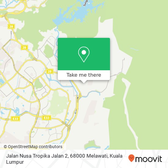 Peta Jalan Nusa Tropika Jalan 2, 68000 Melawati
