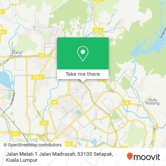 Peta Jalan Melati 1 Jalan Madrasah, 53100 Setapak