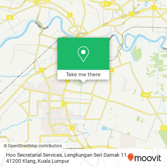 Peta Hoo Secretarial Services, Lengkungan Seri Damak 11 41200 Klang