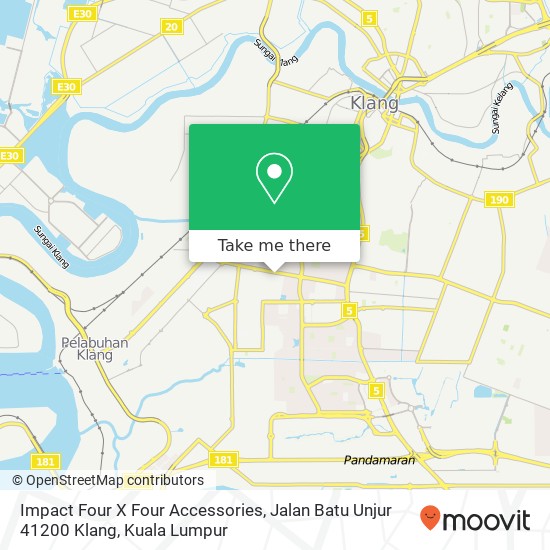 Peta Impact Four X Four Accessories, Jalan Batu Unjur 41200 Klang