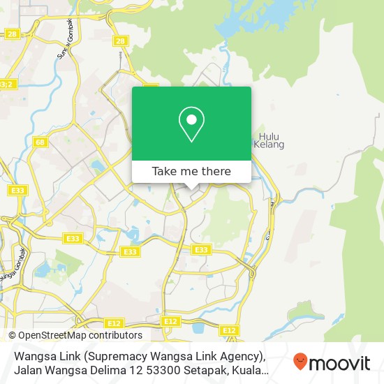 Peta Wangsa Link (Supremacy Wangsa Link Agency), Jalan Wangsa Delima 12 53300 Setapak