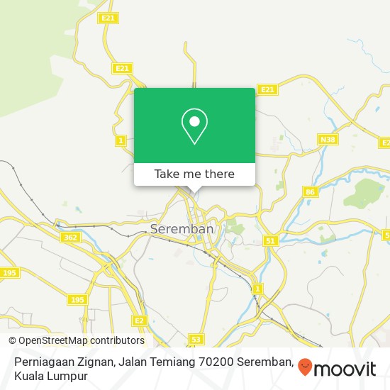 Perniagaan Zignan, Jalan Temiang 70200 Seremban map