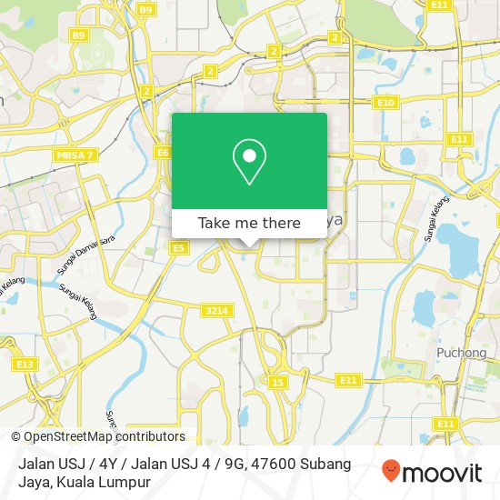 Jalan USJ / 4Y / Jalan USJ 4 / 9G, 47600 Subang Jaya map