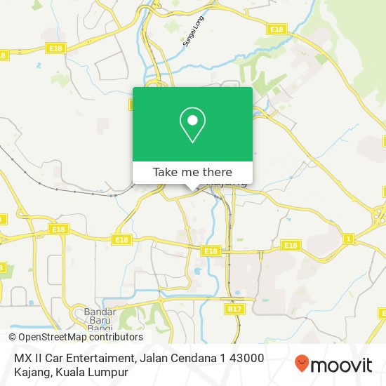 Peta MX II Car Entertaiment, Jalan Cendana 1 43000 Kajang