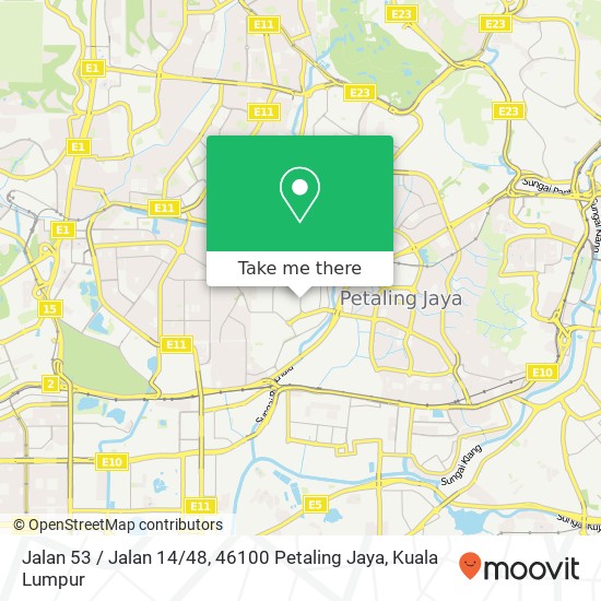 Peta Jalan 53 / Jalan 14 / 48, 46100 Petaling Jaya