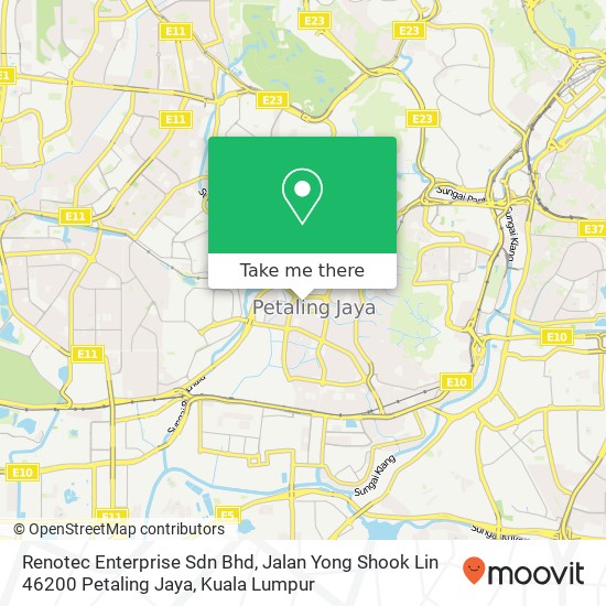 Peta Renotec Enterprise Sdn Bhd, Jalan Yong Shook Lin 46200 Petaling Jaya