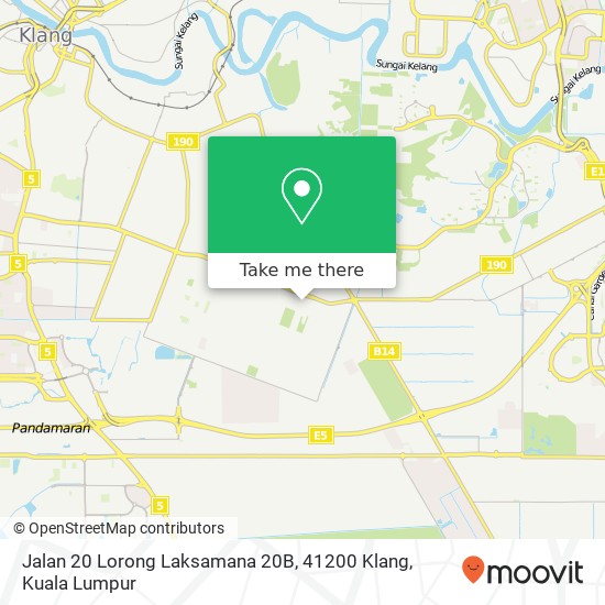 Peta Jalan 20 Lorong Laksamana 20B, 41200 Klang