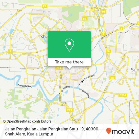 Peta Jalan Pengkalan Jalan Pangkalan Satu 19, 40300 Shah Alam