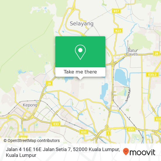 Peta Jalan 4 16E 16E Jalan Setia 7, 52000 Kuala Lumpur