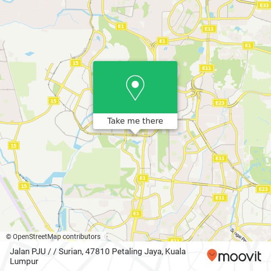 Peta Jalan PJU / / Surian, 47810 Petaling Jaya