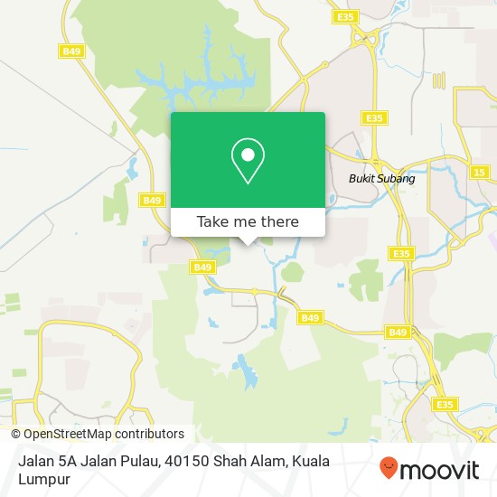 Peta Jalan 5A Jalan Pulau, 40150 Shah Alam