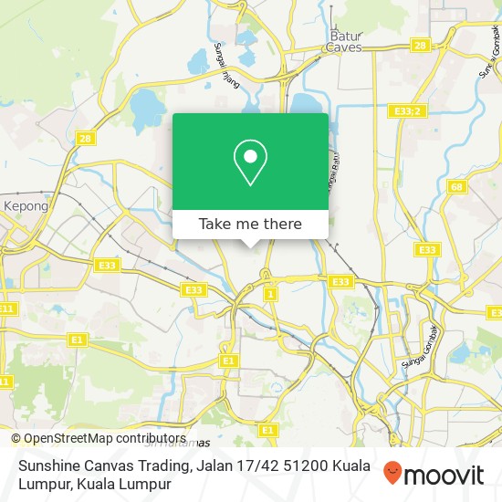 Sunshine Canvas Trading, Jalan 17 / 42 51200 Kuala Lumpur map