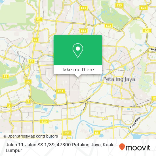 Peta Jalan 11 Jalan SS 1 / 39, 47300 Petaling Jaya