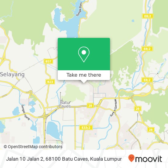 Peta Jalan 10 Jalan 2, 68100 Batu Caves