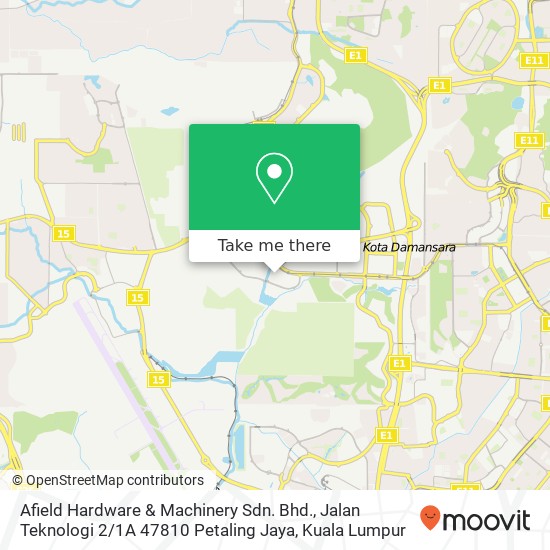 Peta Afield Hardware & Machinery Sdn. Bhd., Jalan Teknologi 2 / 1A 47810 Petaling Jaya