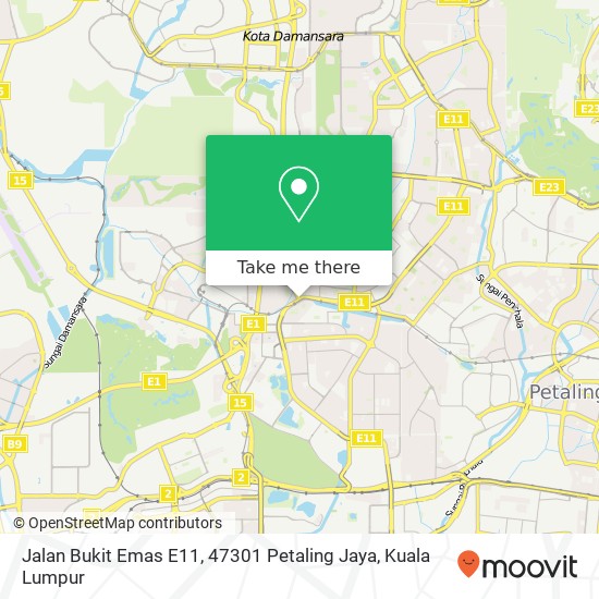 Peta Jalan Bukit Emas E11, 47301 Petaling Jaya