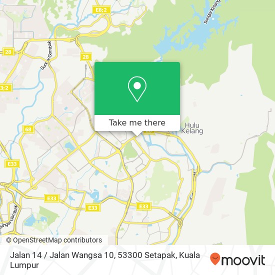 Peta Jalan 14 / Jalan Wangsa 10, 53300 Setapak