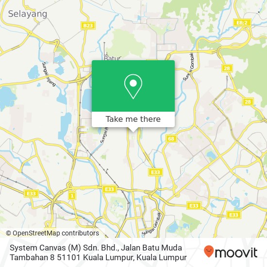 System Canvas (M) Sdn. Bhd., Jalan Batu Muda Tambahan 8 51101 Kuala Lumpur map