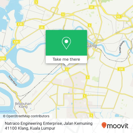 Peta Natraco Engineering Enterprise, Jalan Kemuning 41100 Klang