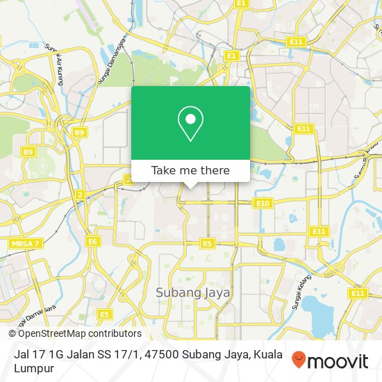 Peta Jal 17 1G Jalan SS 17 / 1, 47500 Subang Jaya