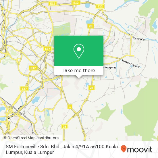 SM Fortuneville Sdn. Bhd., Jalan 4 / 91A 56100 Kuala Lumpur map