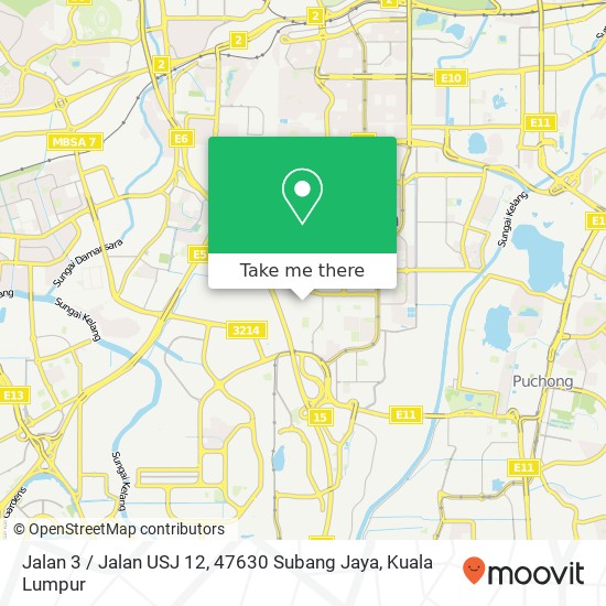 Peta Jalan 3 / Jalan USJ 12, 47630 Subang Jaya