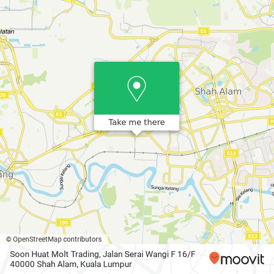 Soon Huat Molt Trading, Jalan Serai Wangi F 16 / F 40000 Shah Alam map