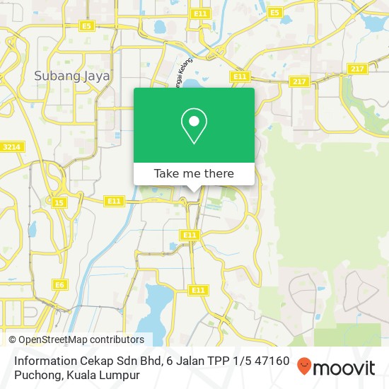 Information Cekap Sdn Bhd, 6 Jalan TPP 1 / 5 47160 Puchong map