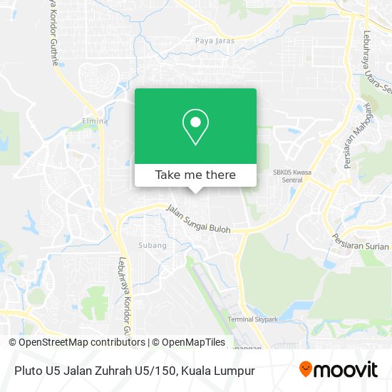 Peta Pluto U5 Jalan Zuhrah U5/150