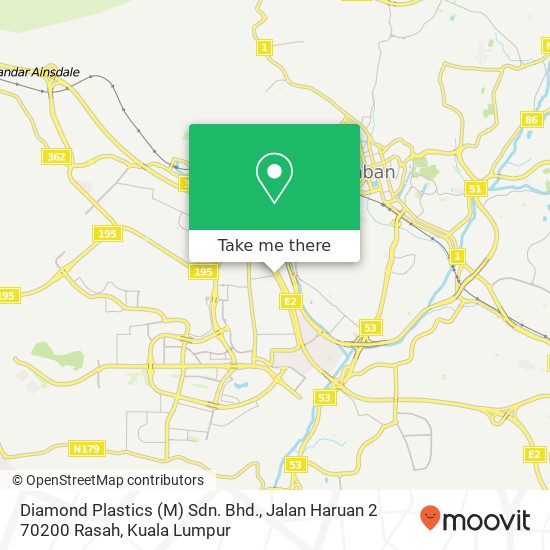 Diamond Plastics (M) Sdn. Bhd., Jalan Haruan 2 70200 Rasah map