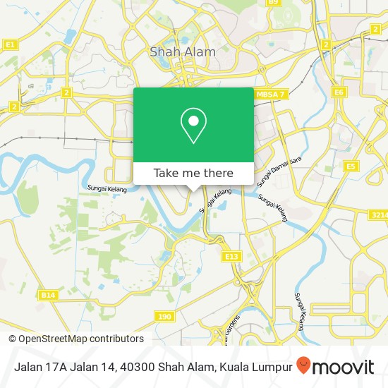 Peta Jalan 17A Jalan 14, 40300 Shah Alam