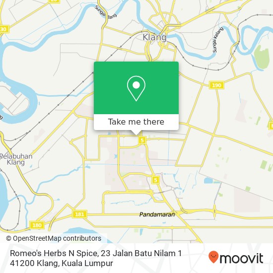 Romeo's Herbs N Spice, 23 Jalan Batu Nilam 1 41200 Klang map