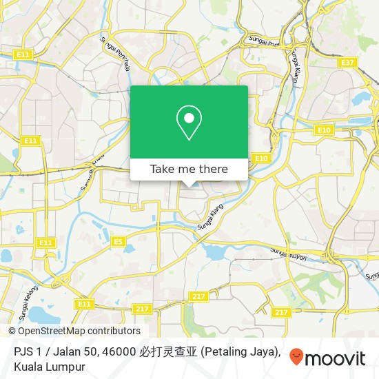 PJS 1 / Jalan 50, 46000 必打灵查亚 (Petaling Jaya) map