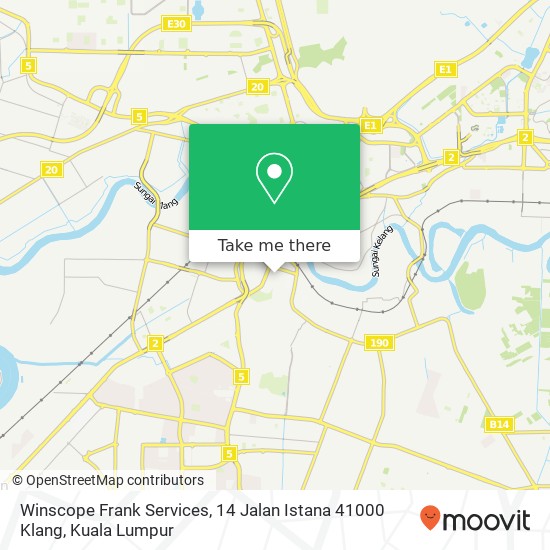 Peta Winscope Frank Services, 14 Jalan Istana 41000 Klang