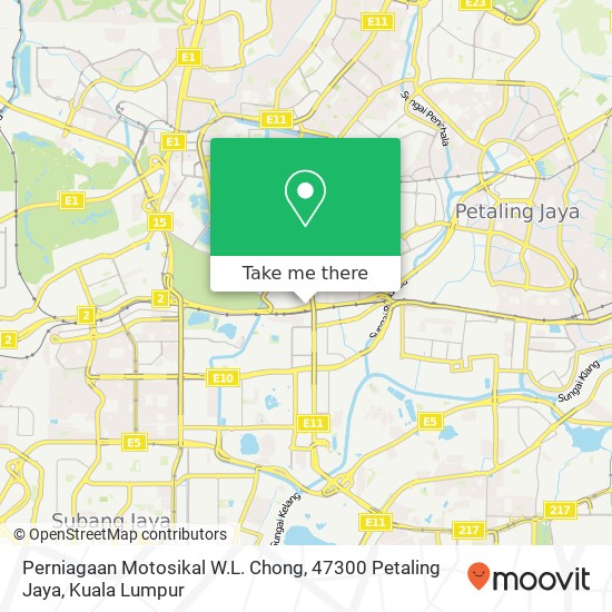 Peta Perniagaan Motosikal W.L. Chong, 47300 Petaling Jaya