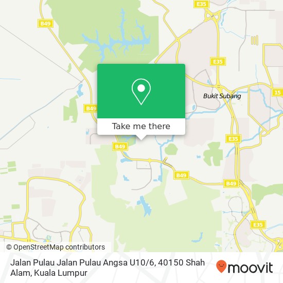 Peta Jalan Pulau Jalan Pulau Angsa U10 / 6, 40150 Shah Alam