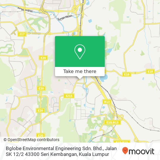 Bglobe Environmental Engineering Sdn. Bhd., Jalan SK 12 / 2 43300 Seri Kembangan map