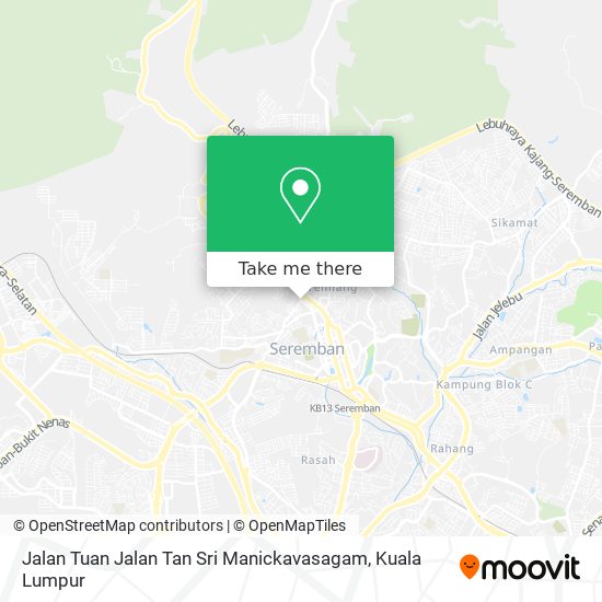 Peta Jalan Tuan Jalan Tan Sri Manickavasagam