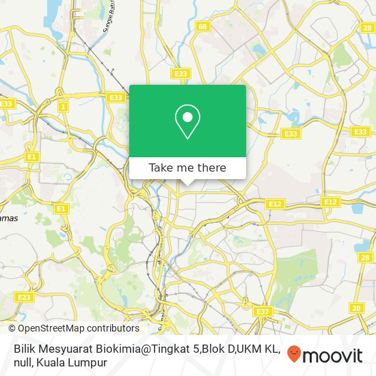 Bilik Mesyuarat Biokimia@Tingkat 5,Blok D,UKM KL, null map