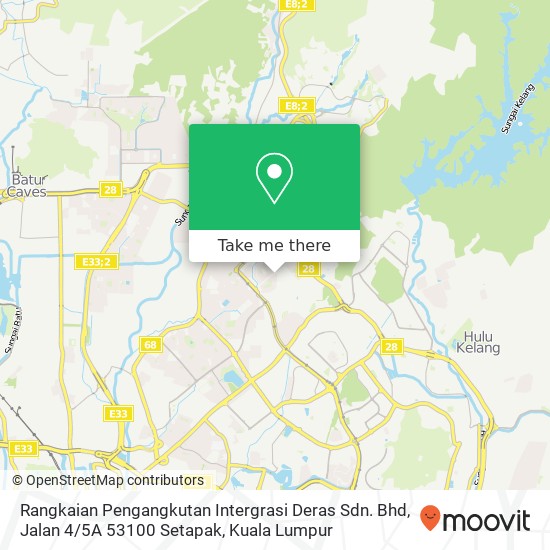 Rangkaian Pengangkutan Intergrasi Deras Sdn. Bhd, Jalan 4 / 5A 53100 Setapak map