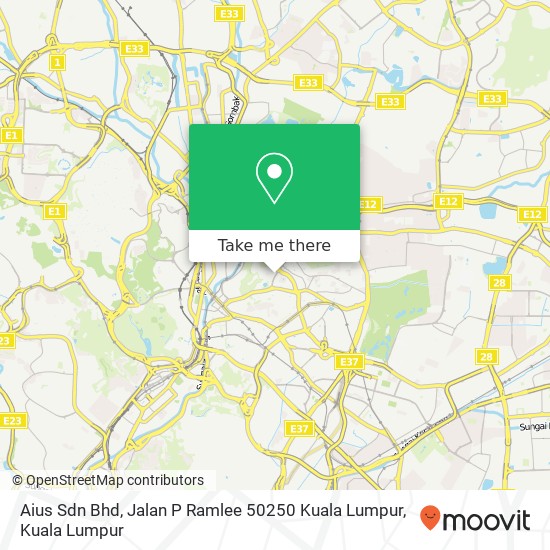 Aius Sdn Bhd, Jalan P Ramlee 50250 Kuala Lumpur map