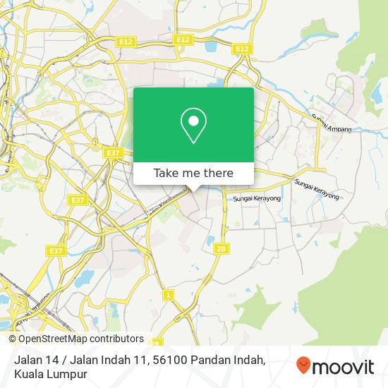 Peta Jalan 14 / Jalan Indah 11, 56100 Pandan Indah