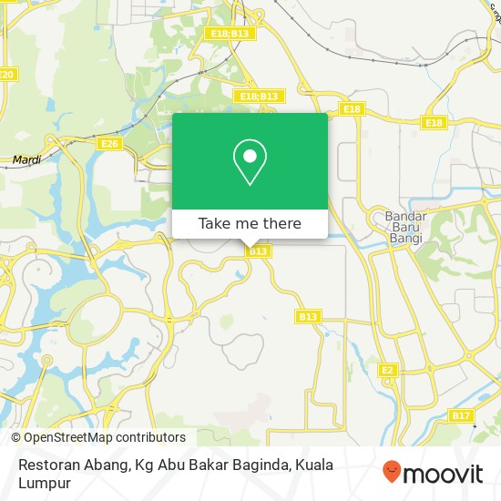 Peta Restoran Abang, Kg Abu Bakar Baginda