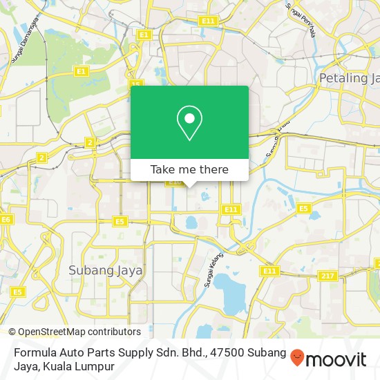 Peta Formula Auto Parts Supply Sdn. Bhd., 47500 Subang Jaya