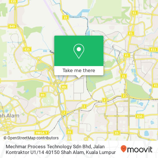 Mechmar Process Technology Sdn Bhd, Jalan Kontraktor U1 / 14 40150 Shah Alam map