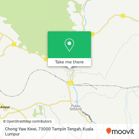 Peta Chong Yaw Kwei, 73000 Tampin Tengah