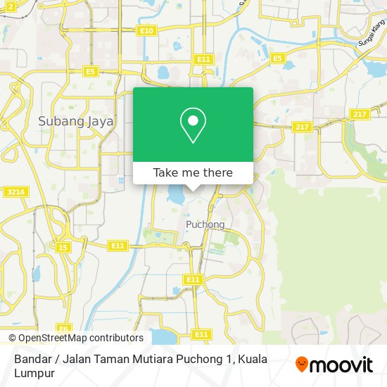 Bandar / Jalan Taman Mutiara Puchong 1 map