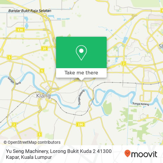 Peta Yu Seng Machinery, Lorong Bukit Kuda 2 41300 Kapar